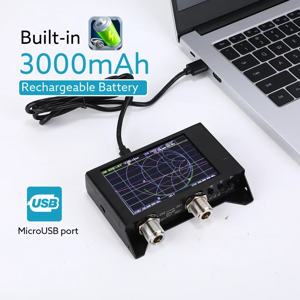 Imagem -04 - Analisador de Rede Vetorial com Caixa Metálica Nanovna Saa2n Antena Vna Polegada Display 50khz 3ghz hf Vhf Uhf Nano 3000mah