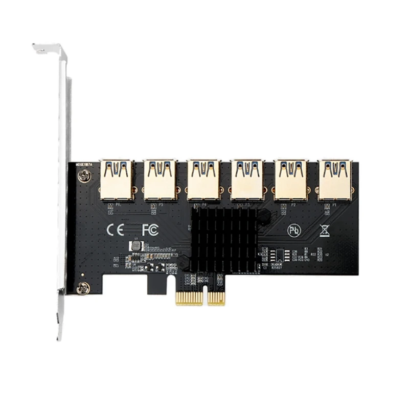 

PCI-E карта расширения PCI-E 1X К 6 USB 3,0, графический адаптер, карта расширения PCI-E 1 к 6 для майнинга биткоинов