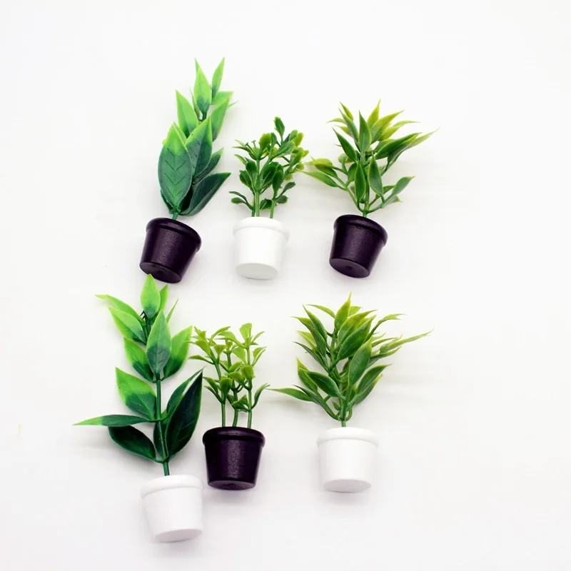 Dollhouse Mini Simulated Nordic Green Potted Plant Model Miniature Tree Scene Decor Accessories