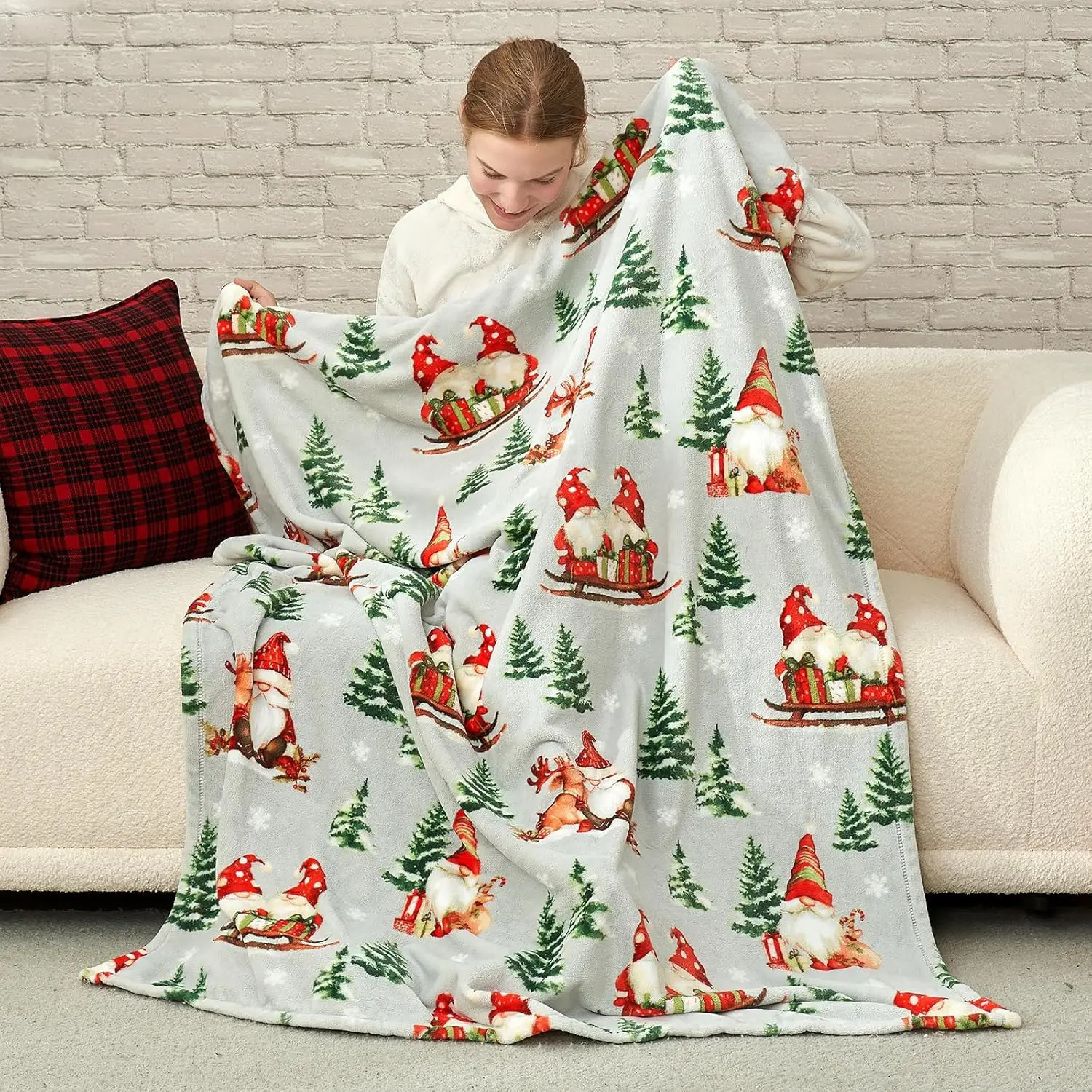 

Throw Blanket Christmas Blanket Warm Plush Throw Blanket, Ultra Soft Cozy Throw Blanket for Couch