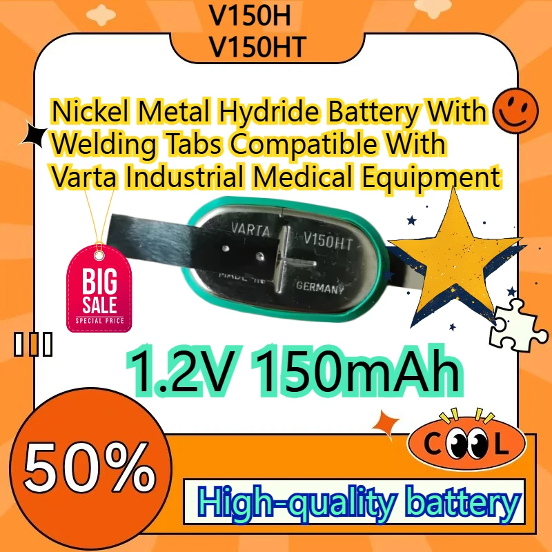 V150H V150HT 150mAh Nickel Metal Hydride Battery With Welding Tabs Compatible With Varta Industrial Medical Equipment