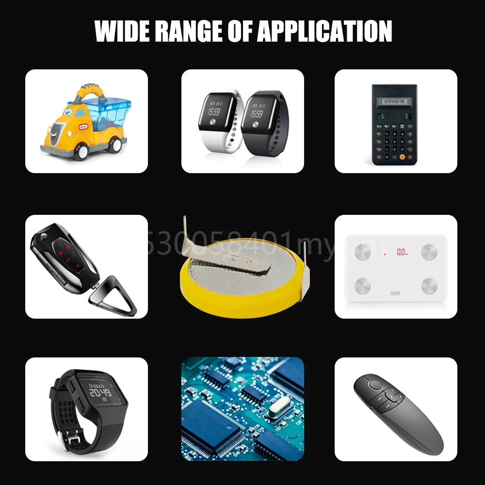 20PCS Dewtox CR2032 3V Lithium Battery In Line Horizontal Solder Pin Battery for Metronome Battery for Musical Instruments