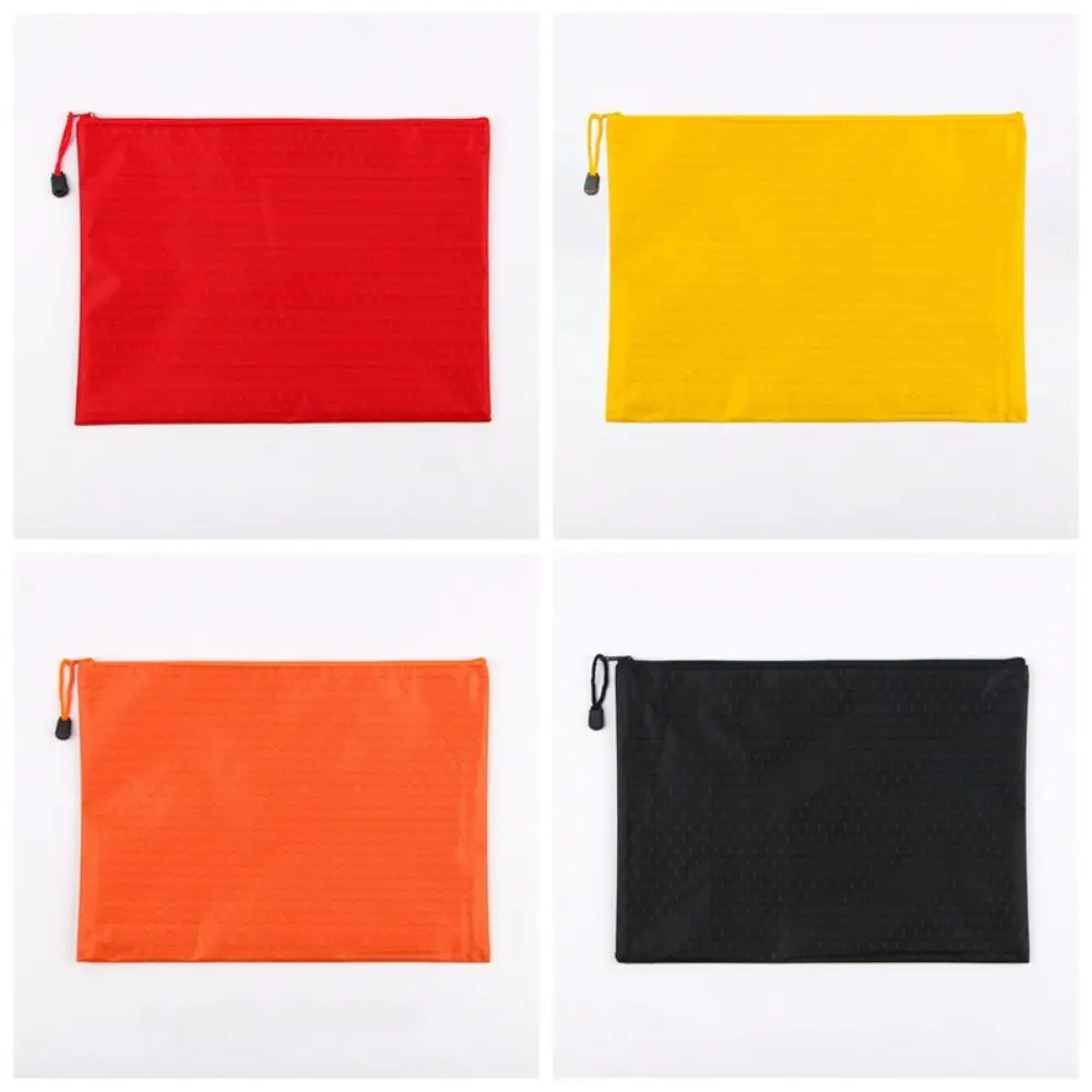 Color A4 Zipper File Bag Waterproof Portable Stationery Storage Mesh Bag Large Capacity Thickened Document Bag