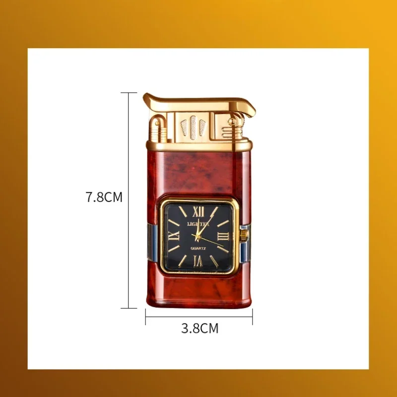 2024 New Multifunctional Lighter with Watch, Personalized Blue Flame Visible Air Chamber, High-end Lighter Gift for Boyfriend