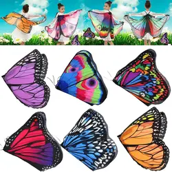 Colorful Butterfly Wings Shawl Poncho Scarf Ladies Fairy Cosplay Performance Accessories Shawl