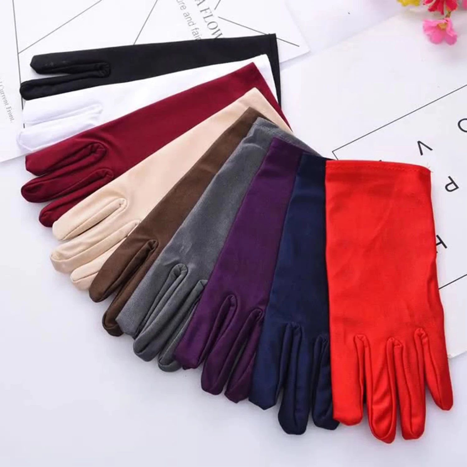 

New High Stretch Spandex Thin Gloves Ladies Riding Gloves Summer Etiquette Gloves Sunscreen Jewelry