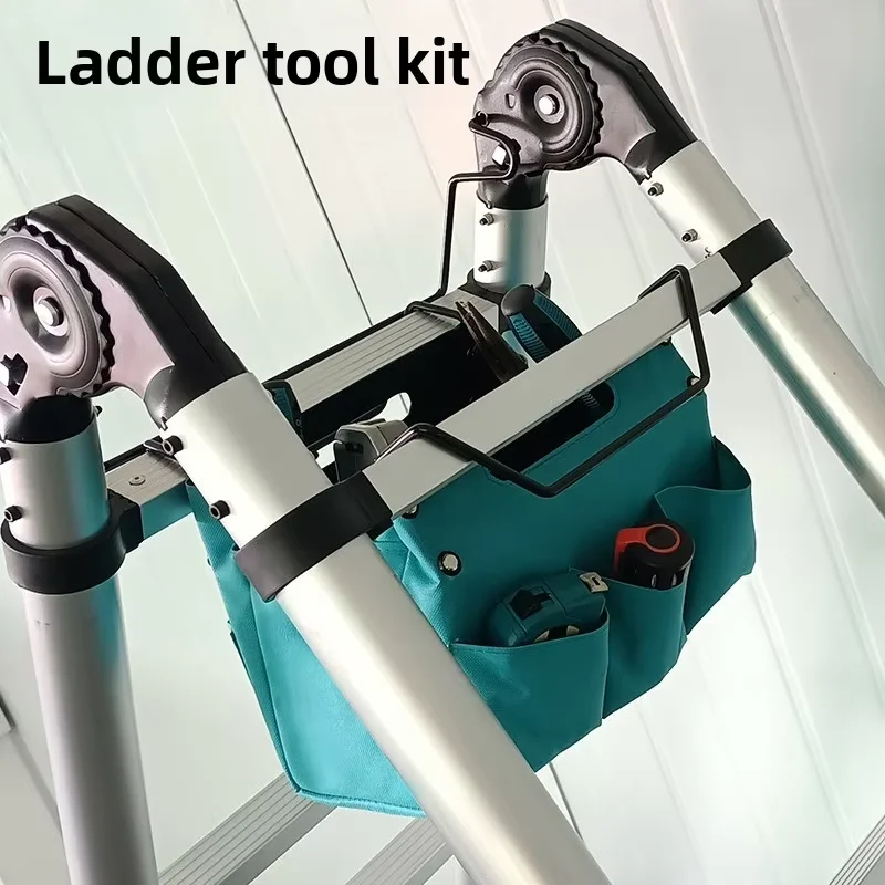 

Ladder Multipurpose Tool Pouch Waterproof Oxford Cloth Hanging Tool Organizer Bag Large Capacity Folding Ladder Tool Storage Bag