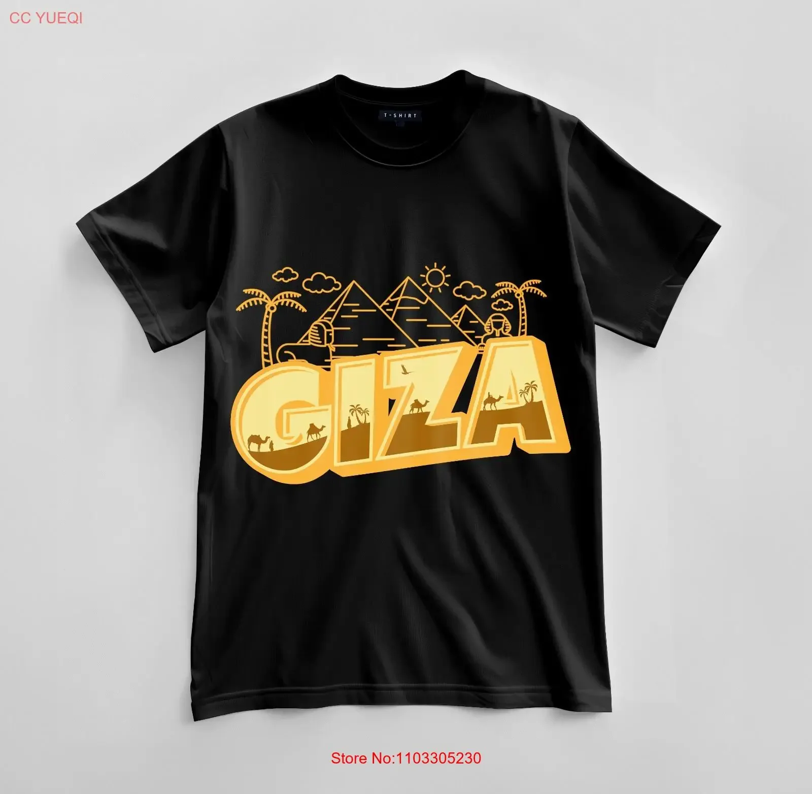 Футболка Giza на заказ, дизайнерский трикотаж, винтажный стираный дышащий, слегка графический, универсальный, модный, повседневный, удобный