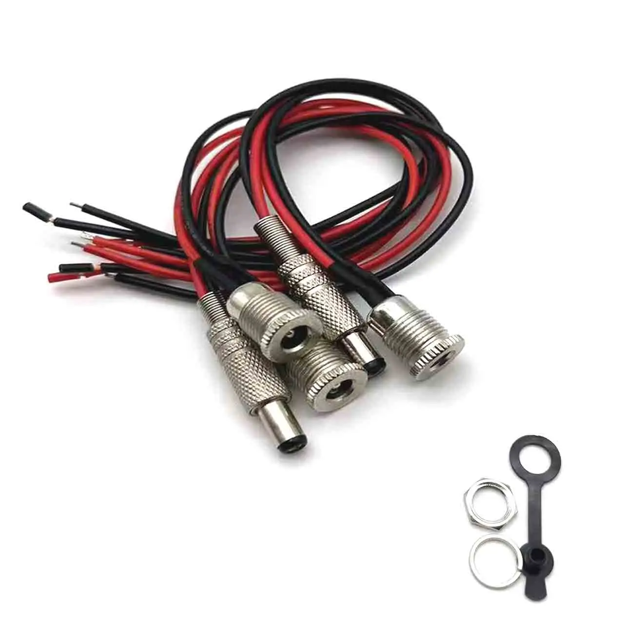 

5521 5525 metal DC-099 DC power screw charging socket male and female socket panel installation connector with waterproof cap