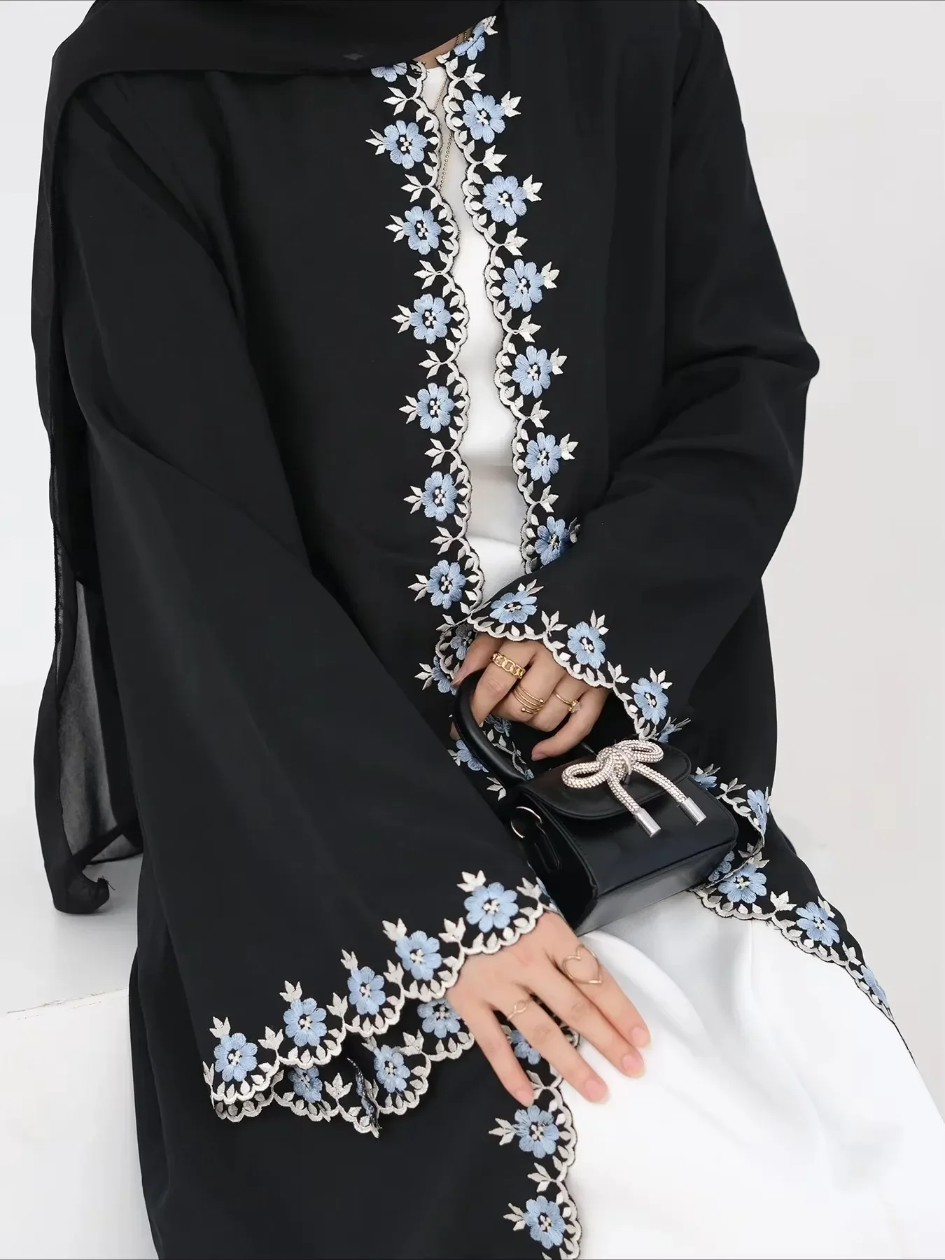 Eid Muslim Women abaya Party Dress for Ramadan Floral Embroidery Long Abayas Morocco Kaftan Vestidos Largos Dubai Robe Jalabiya