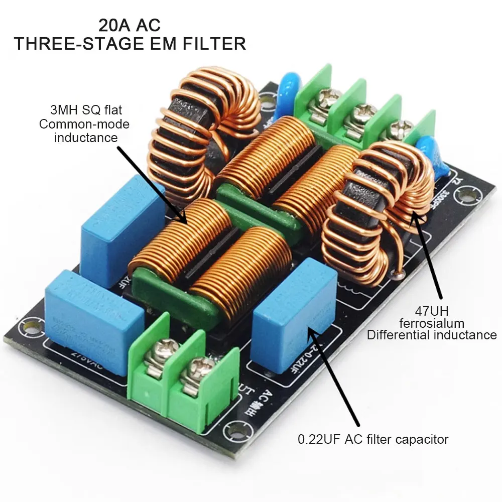 4A 10A 20A 3-stopniowa płyta filtr zasilania EMI AC110-250V filtr zakłóceń elektromagnetycznych FCC wzmacniacz Audio hi-fi DIY