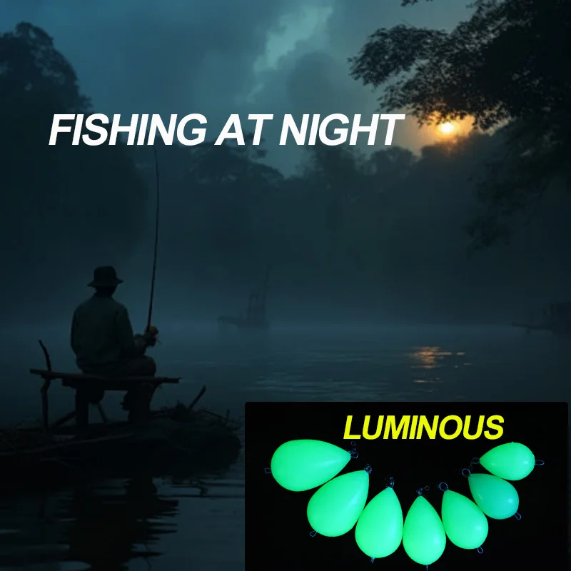 WEIHE 1 قطعة يتوهج في الظلام الصيد بوبر الصيد تعويم تضيء بوبر الرياضات المائية الصيد المعونة أداة #6