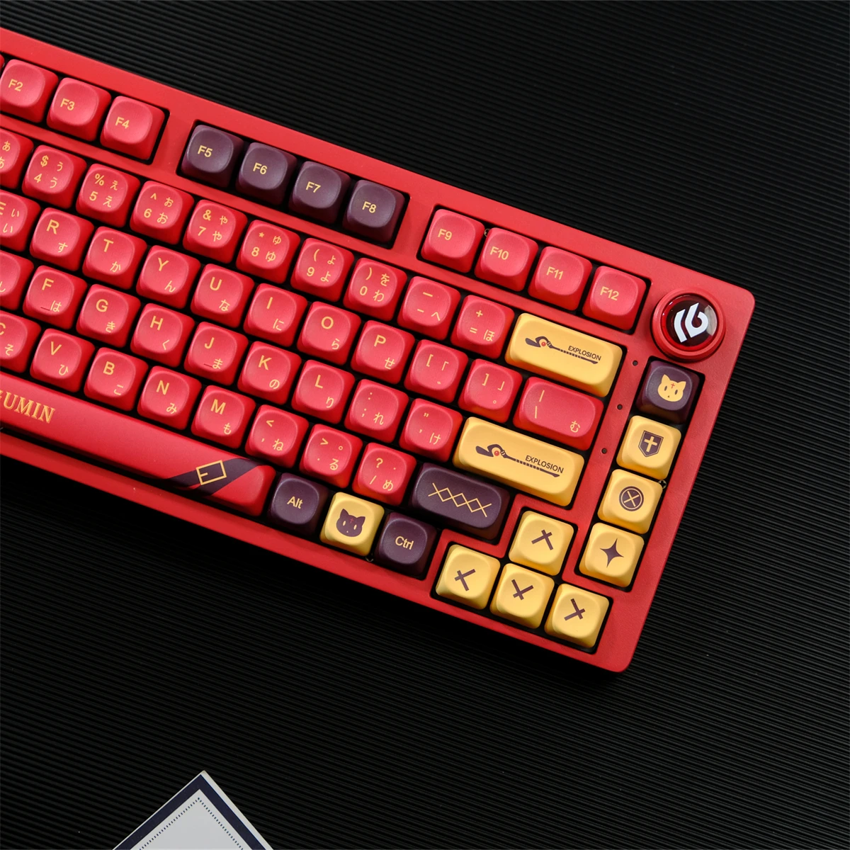 Japanese Keycaps 126 Keys Huihui PBT Five-sided Sublimation MOA Profile Keycaps For MX Switches Mechanical Keyboard Red Keycaps