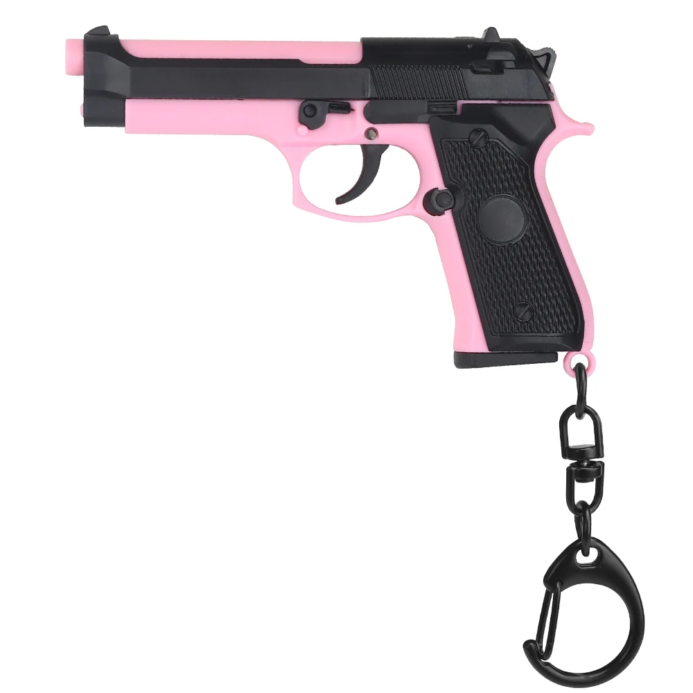 M92-Black portachiavi Mini pistola rosa 1:4 portachiavi pistola in miniatura a forma di pistola ciondolo ornamento regalo per collezione modello Fan dell'esercito