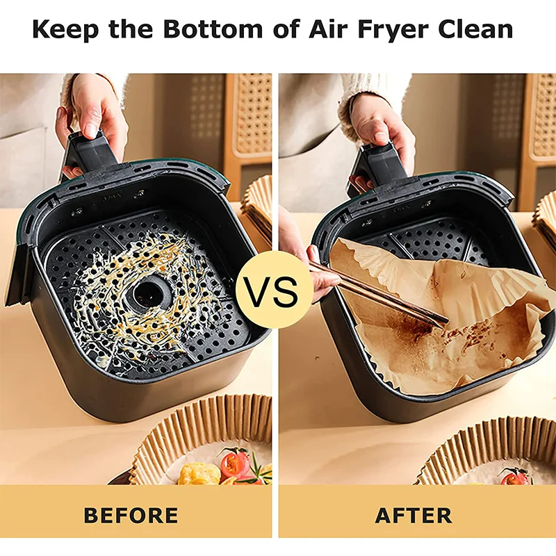 kitchen Square air fryer paper silicone oil paper tray oil-absorbing food pad log paper baking disposable home baking air papers