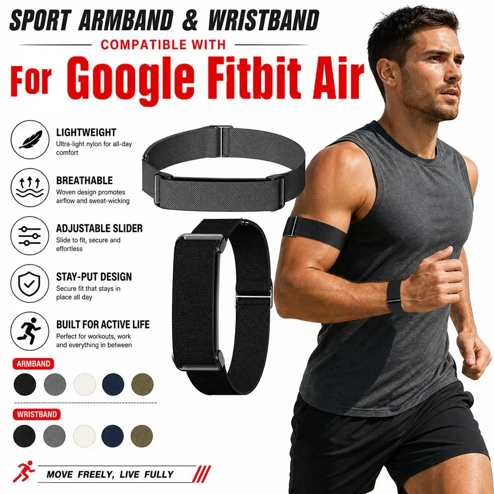 Nylon Band for Google Fitbit Air Strap Biceps Strap Fitness Tracker Replacement Band Adjustable Band for Google Fitbit Air