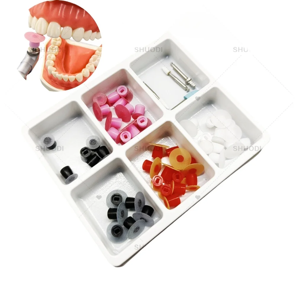 48pcs/pack Lab Super-Snap Rainbow Technique Finishing and Polishings Materials Lab Orals Resins Polishing Disc Mandrel Set