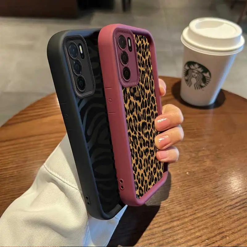 A54S Leopard Elegance Sky Eye Ladder Phone Case For OPPO A54 A52 A38 A36 A35 A33 A32 A31 A18 A17 A16 A15 A12 A9 A8 A5S A1 Cover