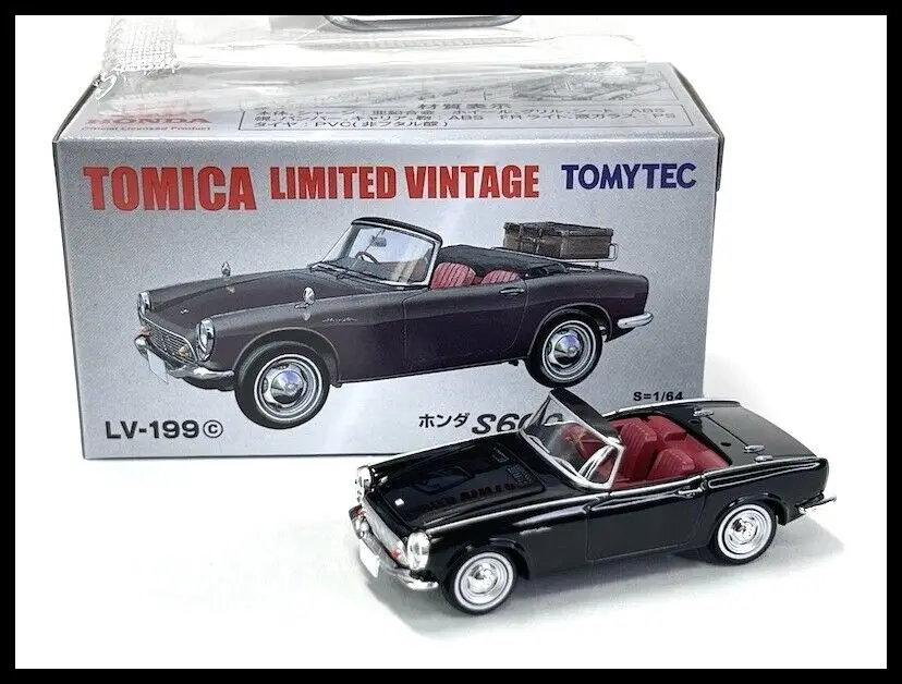 Tomica Limited Vintage NEO LV-199c S600 Open Top Black 1/64 TOMYTE DieCast Model Car Collection Limited Edition Hobby Toys