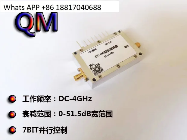 

DC-4GHz Digital Programmed Attenuator 51.5dB Dynamic Range, Programmed Attenuator, Signal Level Adjustment