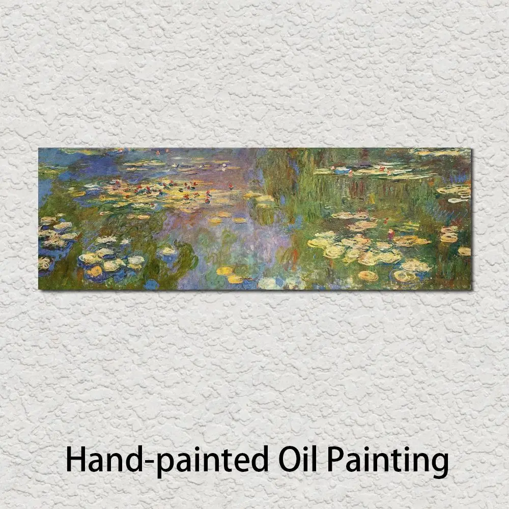 

High Quality Water Lilies Canvas Art Handmade Claude Monet Painting Reproduction Landscape Artwork Living Room Decor Large