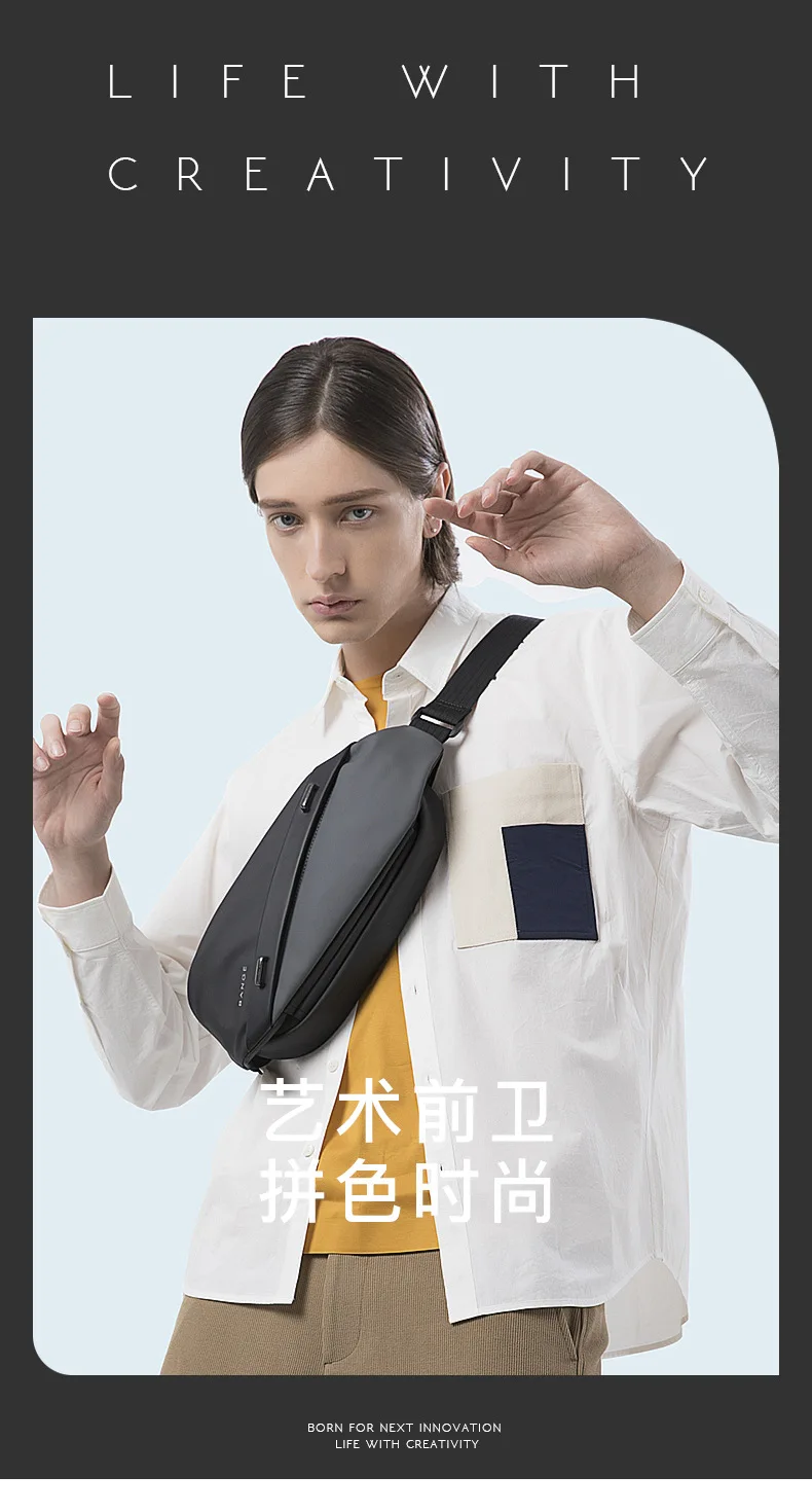 BANGE Big Capacity Waterproof Multifunction Crossbody Bag Men Shoulder Bag Male Sling Chest Bags For Waist Belt Matching