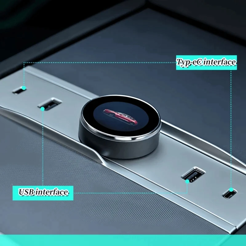 

Автомобильная док-станция для Tesla Model 3 Highland с ЖК-дисплеем и кнопкой переключения передач, USB-порт Type-C, ручка переключения передач 2 в 1 и детали для зарядки