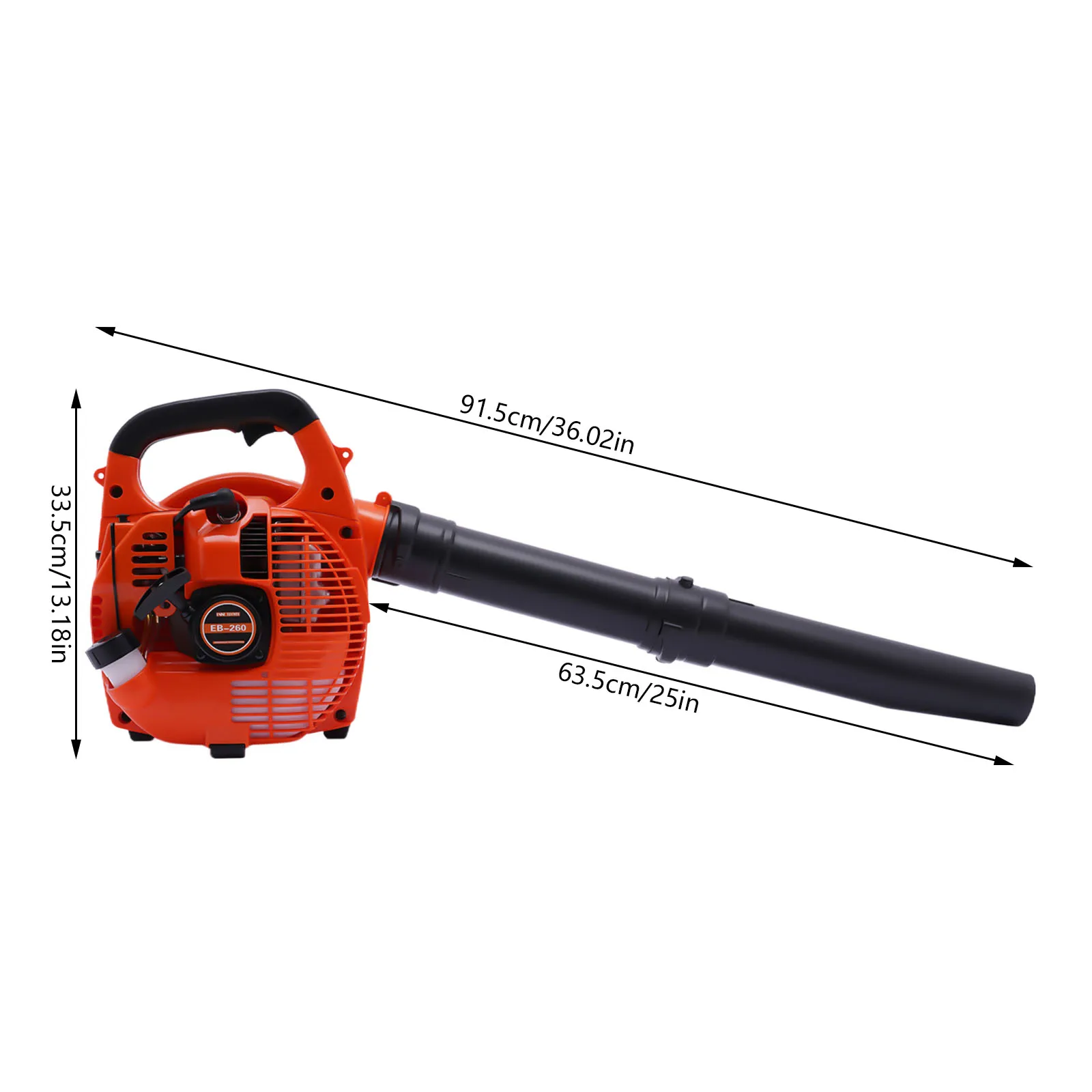 25.4cc Gas-Powered Leaf Blower, Cordless Design with 7000RPM Engine, Protective Mesh Housing, and Ergonomic Handle for Yard and