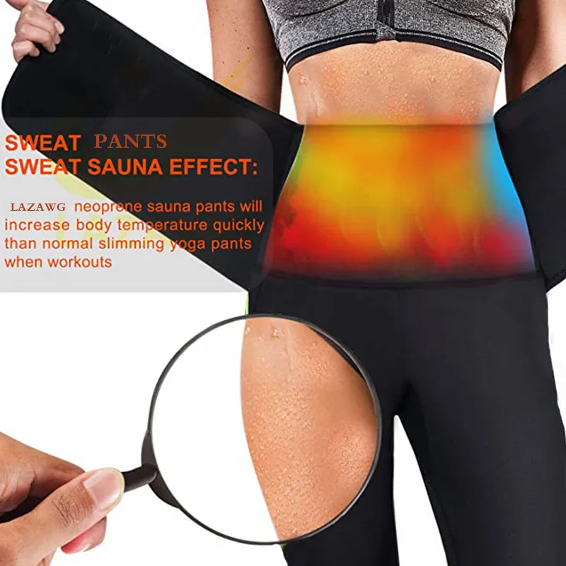 LAZAWG pantaloni da donna caldi in Neoprene Sauna pantaloncini da ginnastica allenatore in vita Body Shaper vita con gancio allenamento controllo