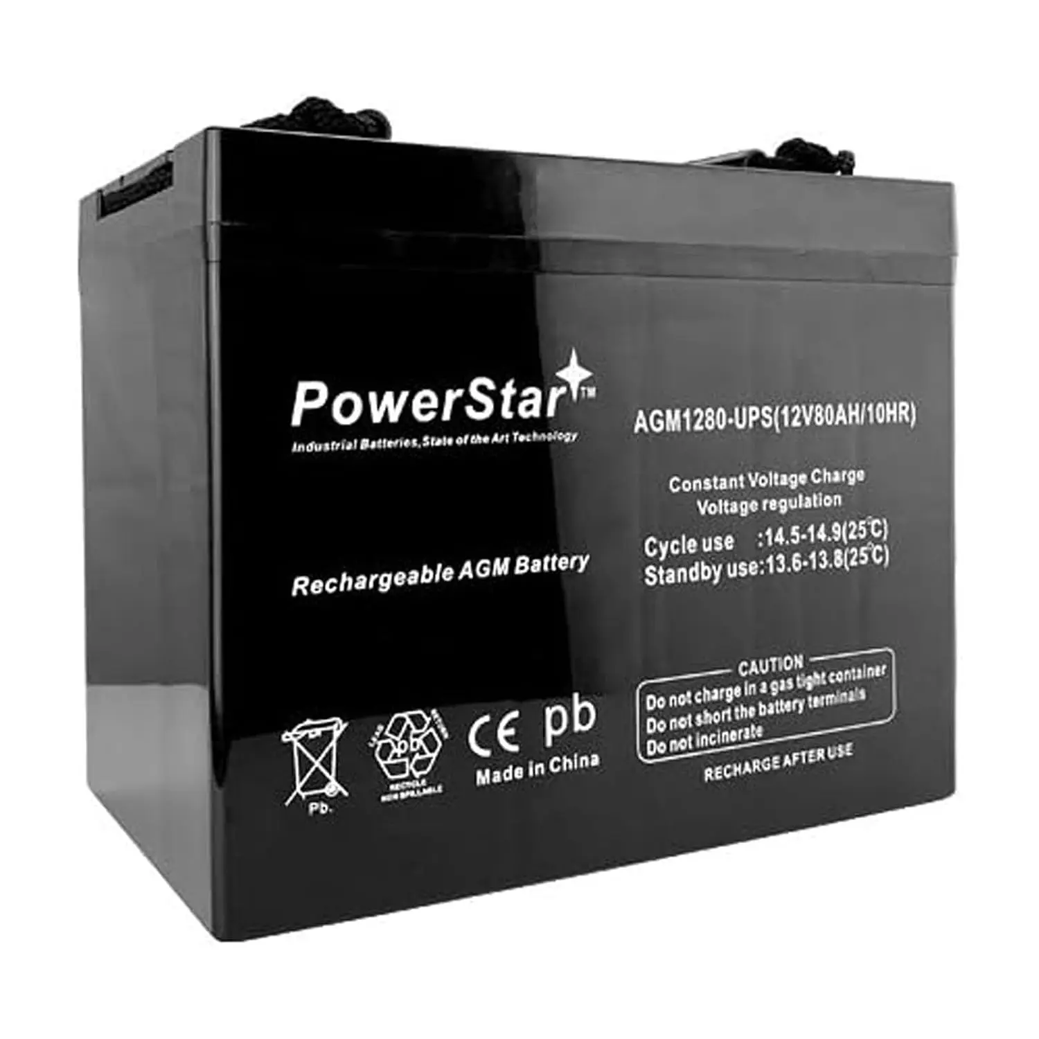 12V 80Ah AGM Sealed Lead Acid Battery, Internal Threaded Terminals, Customized