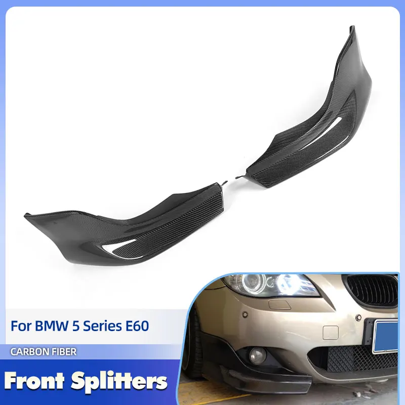 

Car Front Bumper Lip Splitters Carbon Fiber for BMW 5 Series E60 M-Sport Sedan 2003-2009 530i Racing Front Splitters Flaps FRP