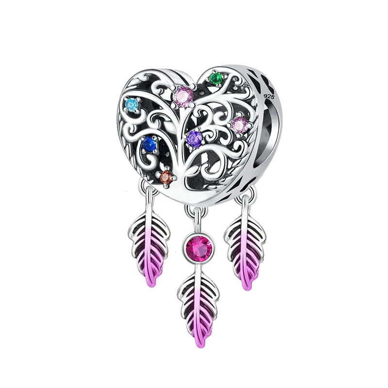 925 Sterling Silver Love Heart Wings Barbell Dream Catcher Pendant Fit Diy Bracelet Necklace Making Gift Of High Quality Jewelry