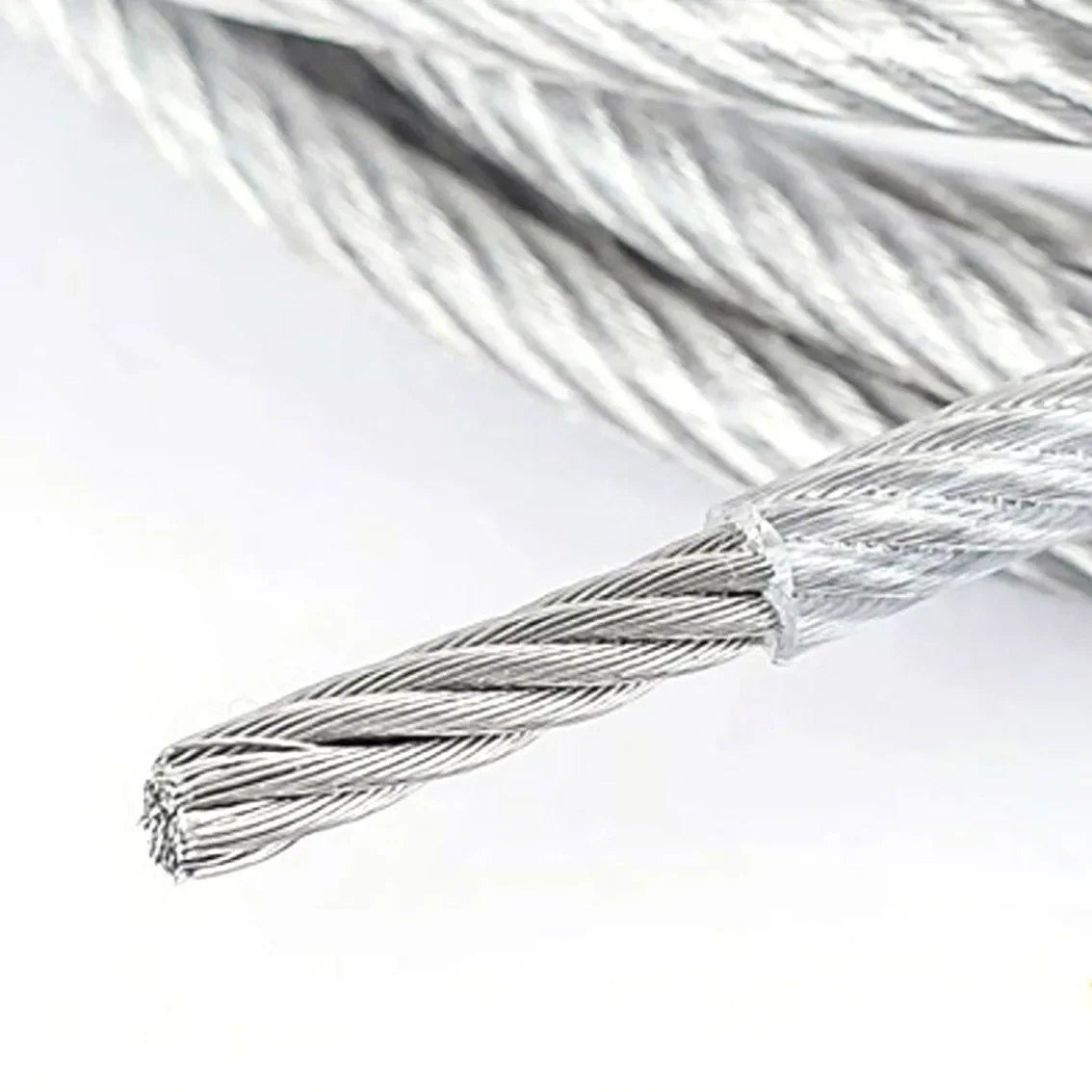 1M 6/8/10/12mm 7*9 Structure 304 Stainless Steel Cable Rope Garden Wire Cable Balcony Railing Farm Fence Tent Roll PVC Coated