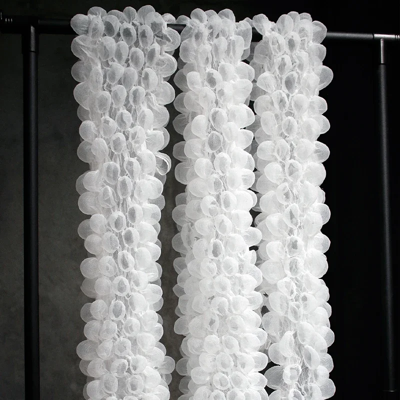 

Heat Setting 3D Seersucker Fabric Transparent Bubble Lace Material for Wedding Dress Fashion Design DIY Sewing Craft Supplies