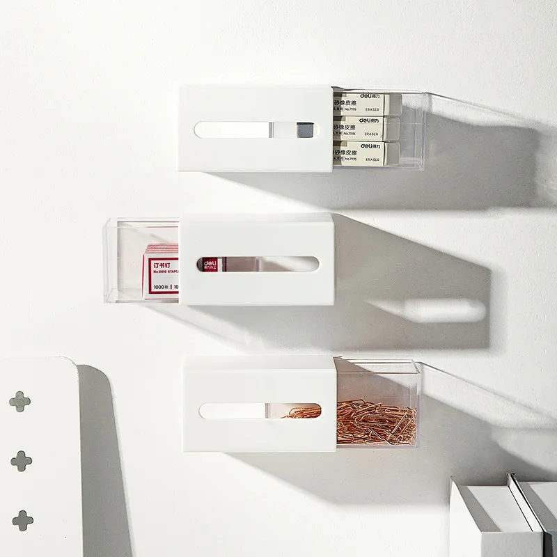 Mini Two-way Pull-out Dust-proof Wall-mounted Drawer Box Office Room Small Items Storage and Sorting Box Organizer Drawer