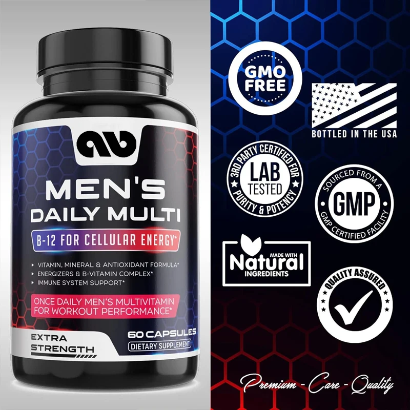 

Men's multivitamins - Men's daily multivitamins, lycopene, zinc, calcium, etc. - Energy, immunity, and overall health support