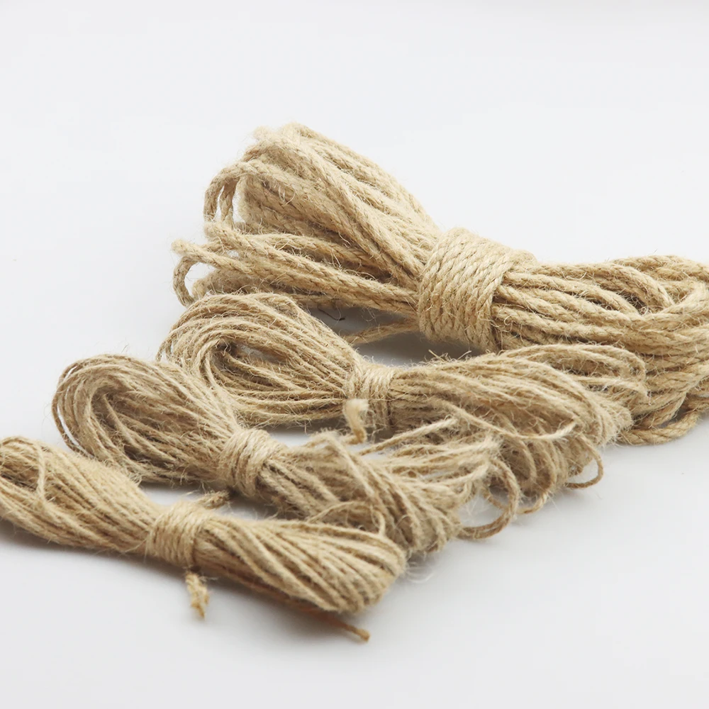 

1-3MM 10/20M Natural handmade jute rope Linen Vintage DIY handmade decoration Braided rope Photo wall gift wrap party decoration