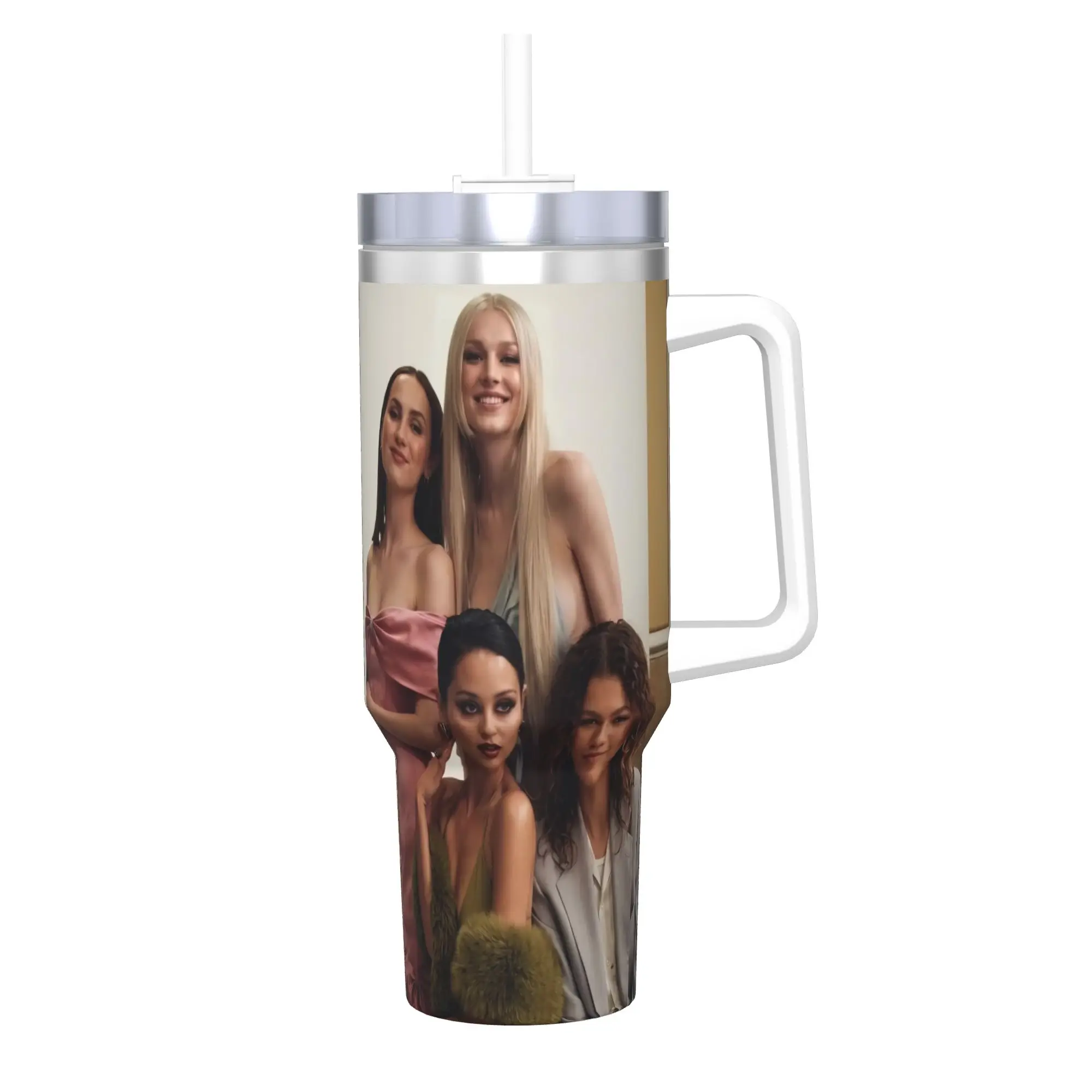 Euphorias Saison 3 – Gobelet isotherme avec pailles – Tasse thermique sous vide portable pour extérieur et voiture – 40 oz