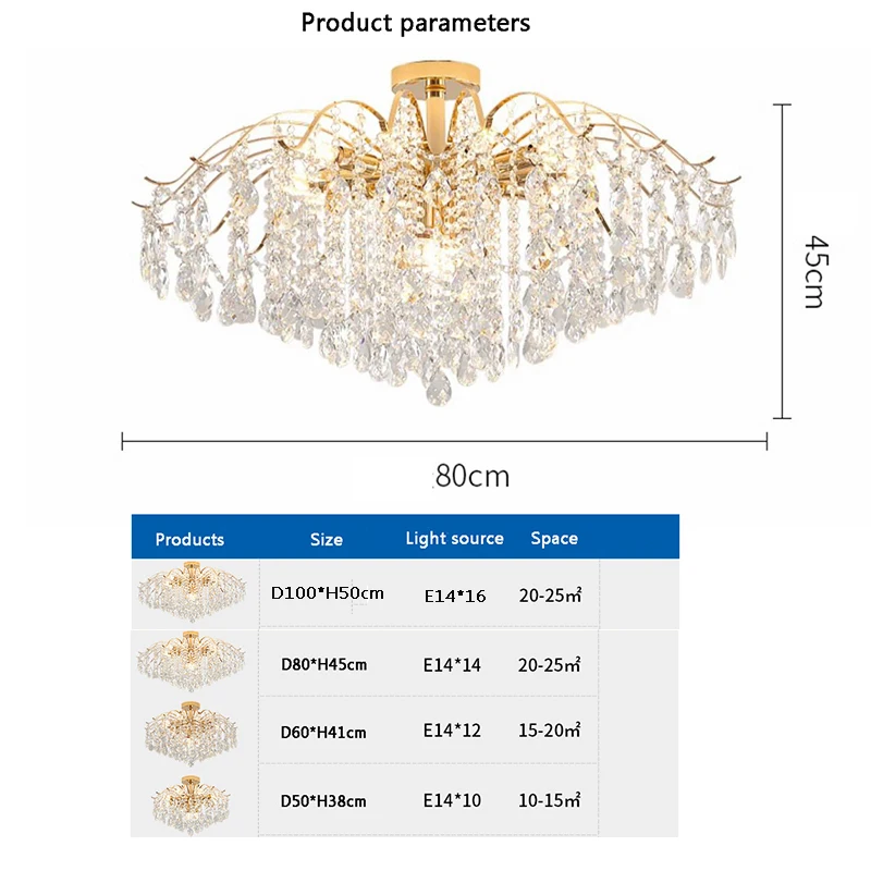 Imagem -06 - Modern Crystal Led Chandelier para Sala e Quarto Pendant Light Pendurado Lâmpada Luz de Teto Luxo Decoração para Casa E14