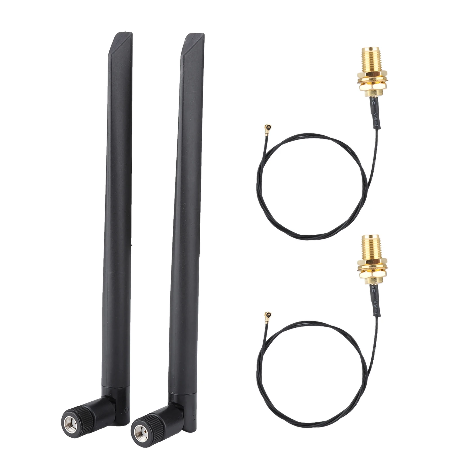 2PCS M.2/NGFF Network Card Cable and 2x 6DBi Antenna for Intel 9260NGW /7265AC/9650AC /BCM94360