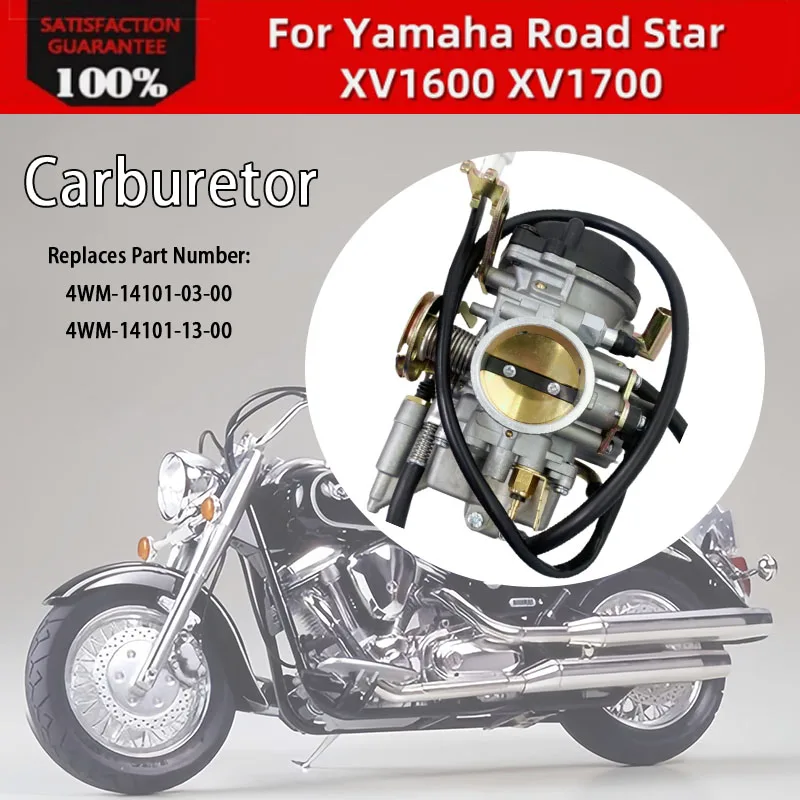 4WM-14101-03-00 Carburetor w/ Filter For 99-2014 Yamaha Road Star XV1600 XV1700 1600 1700