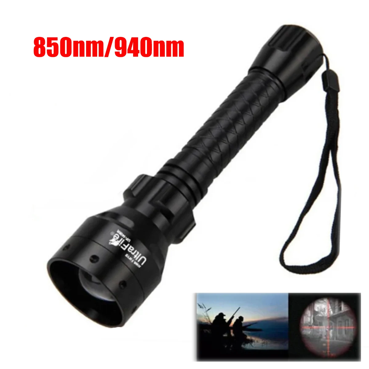 UltraFire UF-T50 Infrared IR 850nm Night Vision Tactical Flashlight Zoom IPX6 Waterproof Torch Use 18650 Battery Hunting Lantern