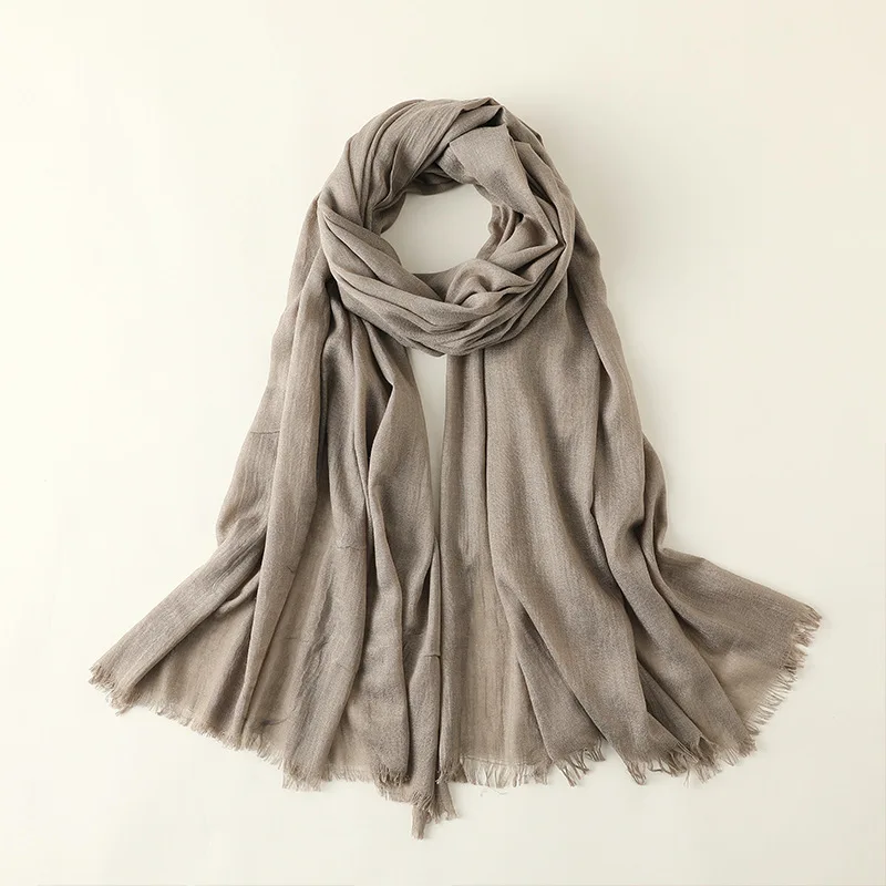 190*100cm Fashion Soft Linen Cotton Big Size Scarf Shawls Muslim Large Hijab Plain Wraps High Quality Headband Long Scarves