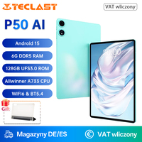 Teclast P50 AI Tablets 11-inch 90Hz Display Android 15 AllWinner A733 Octa-Core CPU 6GB LPDDR5 RAM 128GB ROM WiFi6 BT5.4 7000mAh
