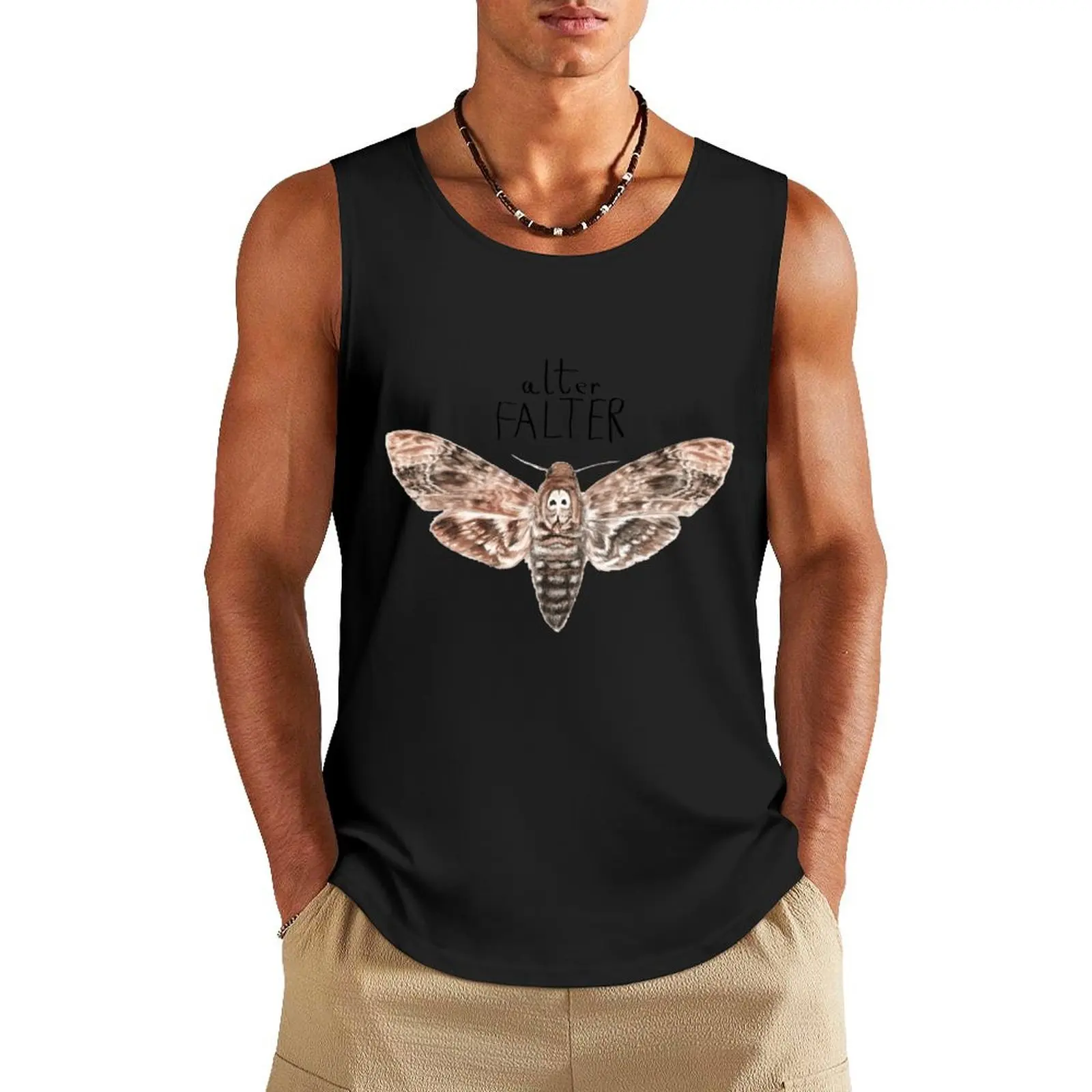 العثة القديمة! Totenkopf Falter Tank Top Gym للرجال بدون أكمام