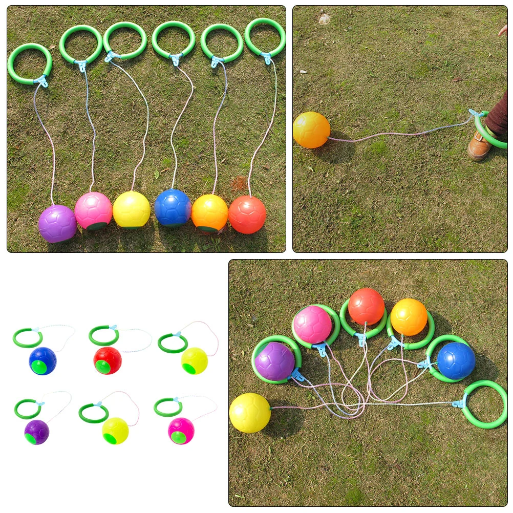 6 Pcs Bucket Stilts for Children Sponge Ring Jumping Ball Outdoor Toys Ankle Rope Balls Skipping