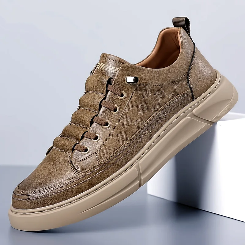 

Brand Men's Casual New Leather Shoes for Men Non-slip Sports Shoes Fashion Comfortable Sneakers Male Flat Slip-on Casual Shoes