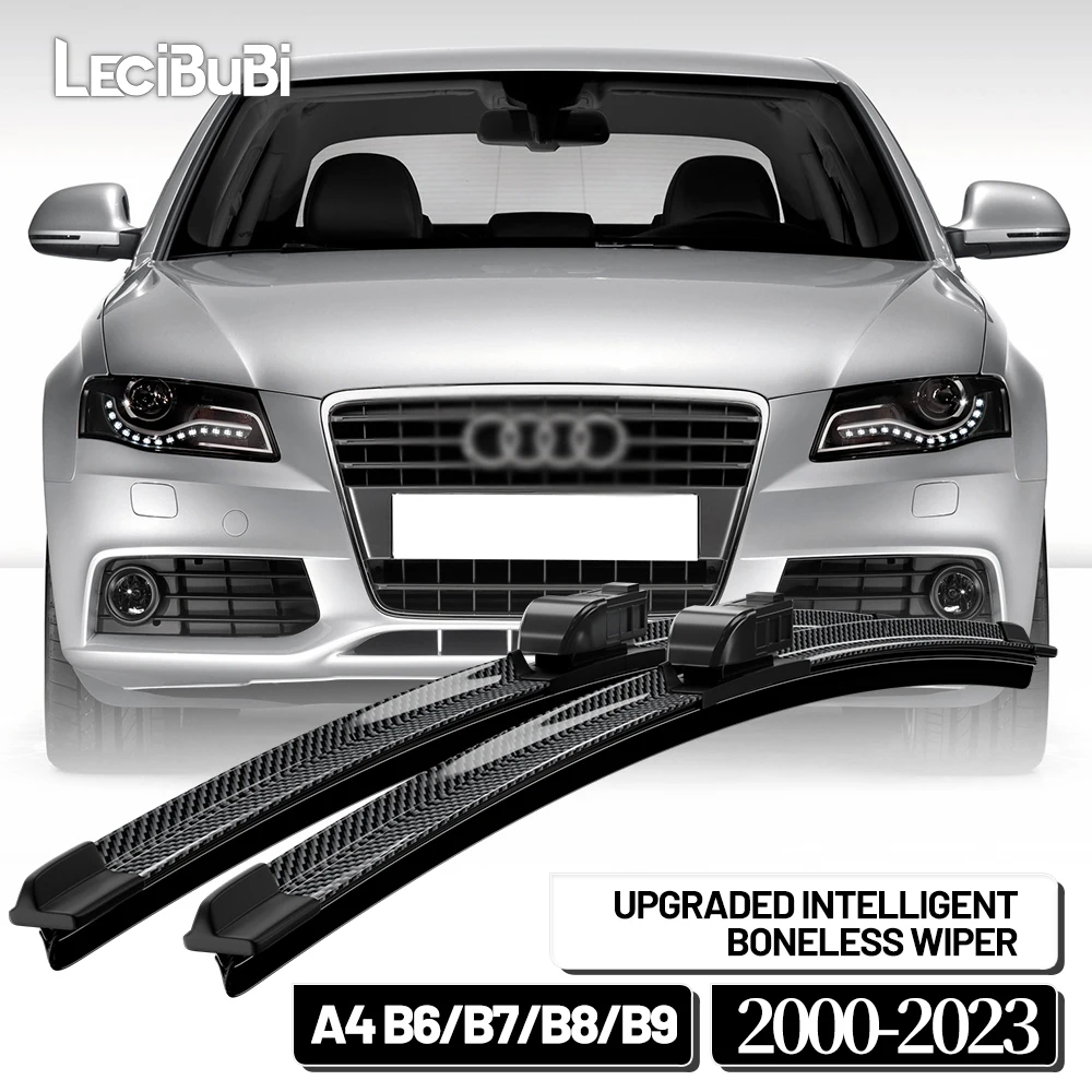 لأودي A4 B6 B7 B8 B9 2000-2023 2001 2004 2016 2017 2018 2 قطعة الجبهة ممسحة زجاج أمامي شفرات مساحات الزجاج الأمامي ألياف الكربون