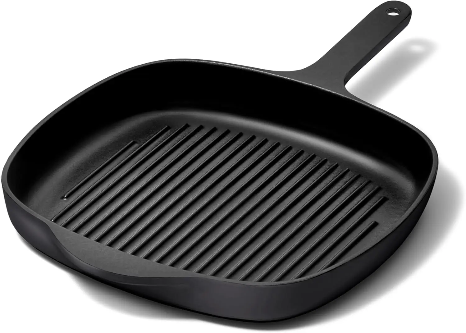 

Enameled Cast Iron Grill Pan, 10.5” Grill Pan for Stovetop Cooking - 3 Layer Enamel Coating - No Seasoning Required - Compatible
