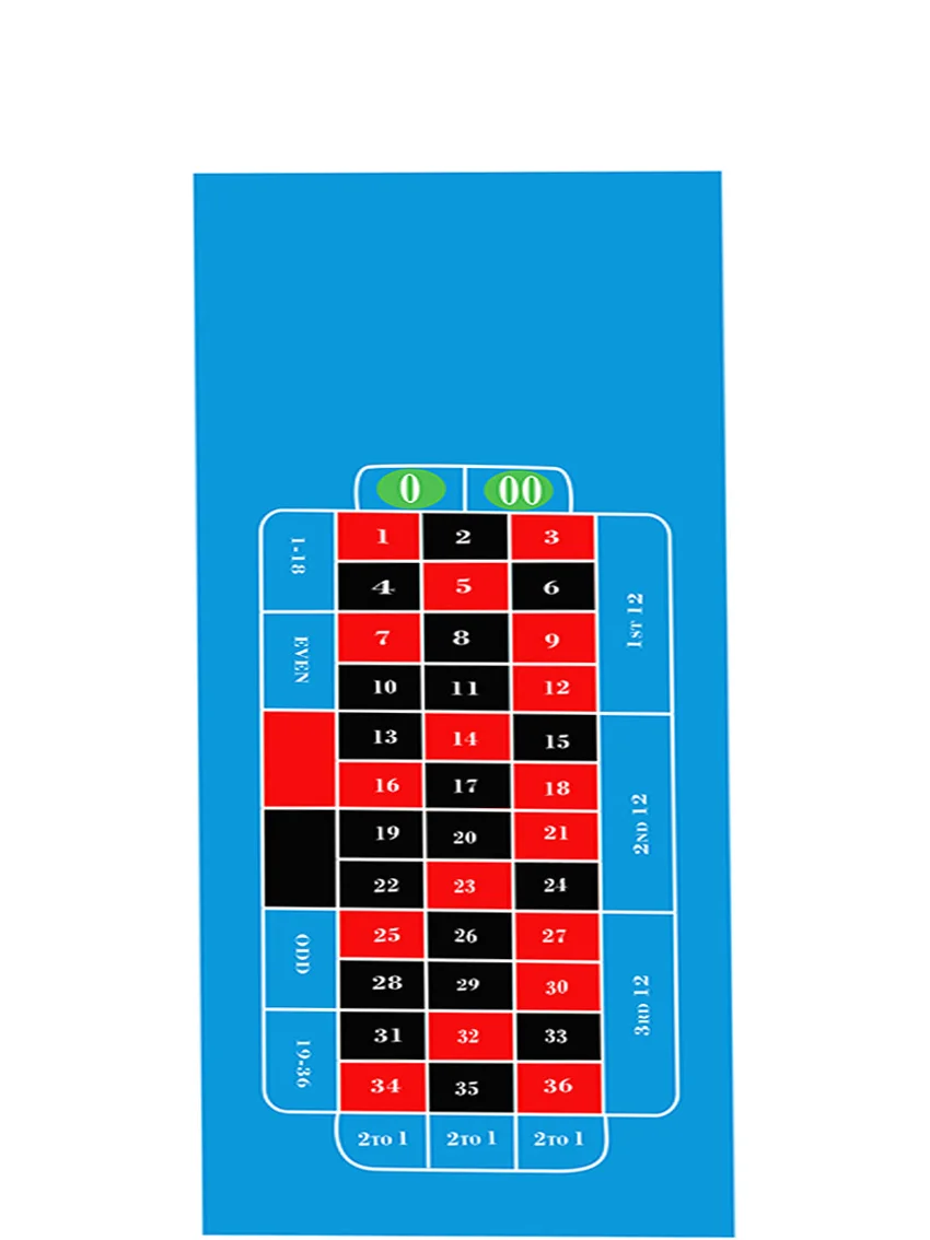 

Deluxe 900mm x 1800mm x 2mm Roulette Table Top Casino Mat Board Cloth
